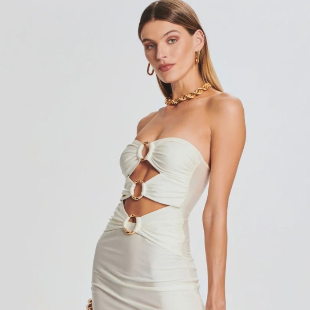 Lily Lycra Maxi Dress - White